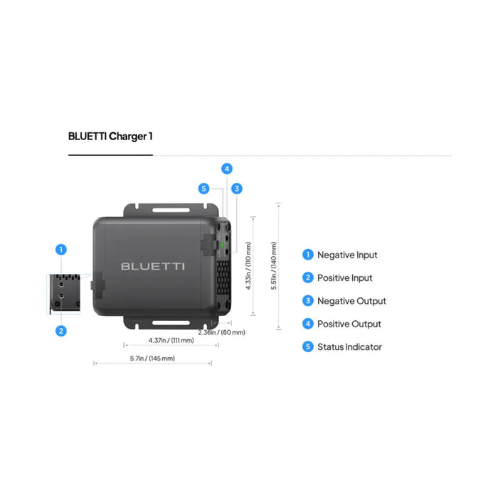 BLUETTI Charger 1 | 560W Alternator Charger including 5 meters cable