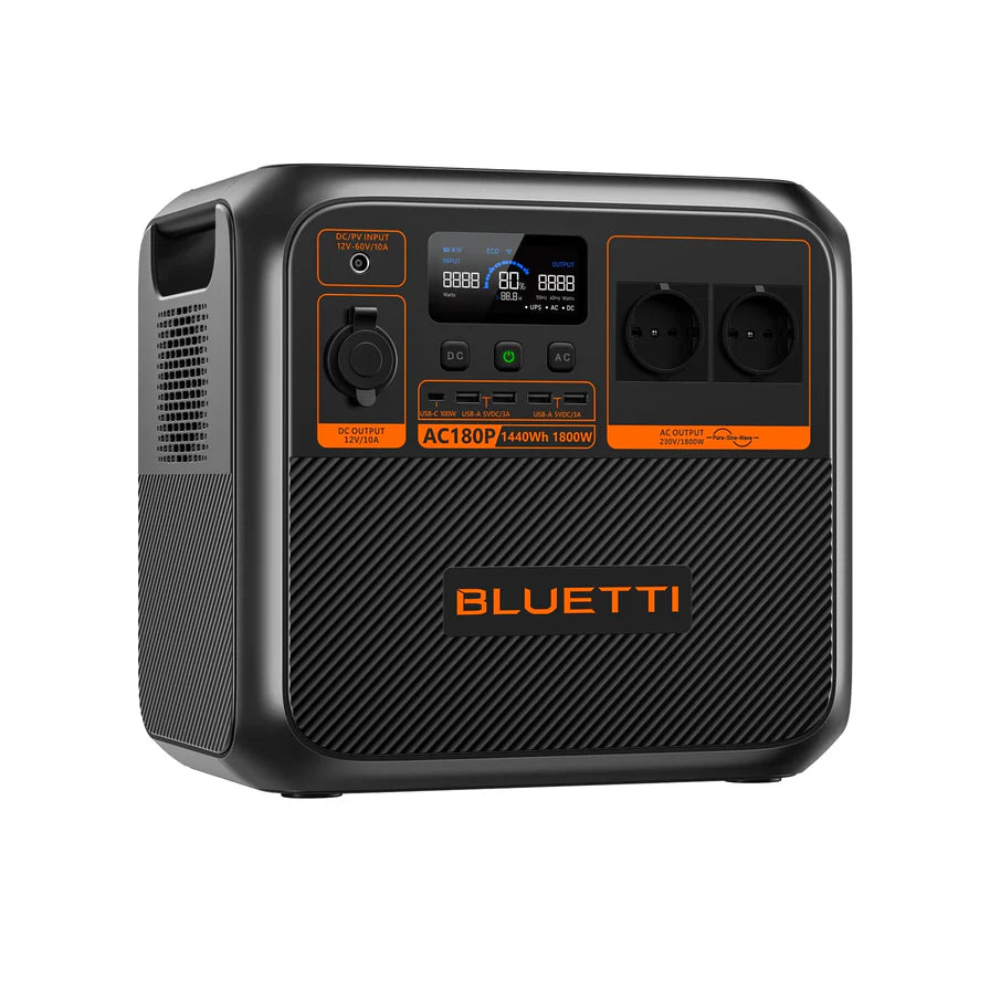 BLUETTI AC180P Solar Portable Power Station | 1,800W 1,440Wh | h | Fast Charging &amp; Multi-Device Power
