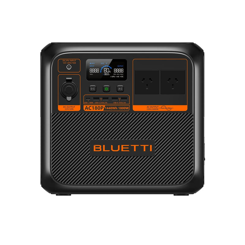 BLUETTI AC180P Solar Portable Power Station | 1,800W 1,440Wh | h | Fast Charging &amp; Multi-Device Power