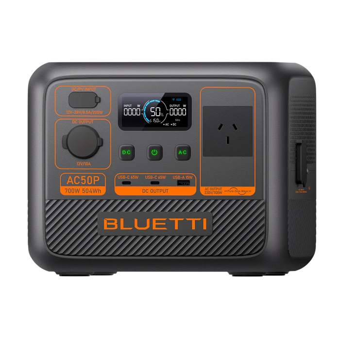 BLUETTI AC50P Portable Power Station | 700W 504Wh 6.9Kg | Fast Charging &amp; Solar Ready