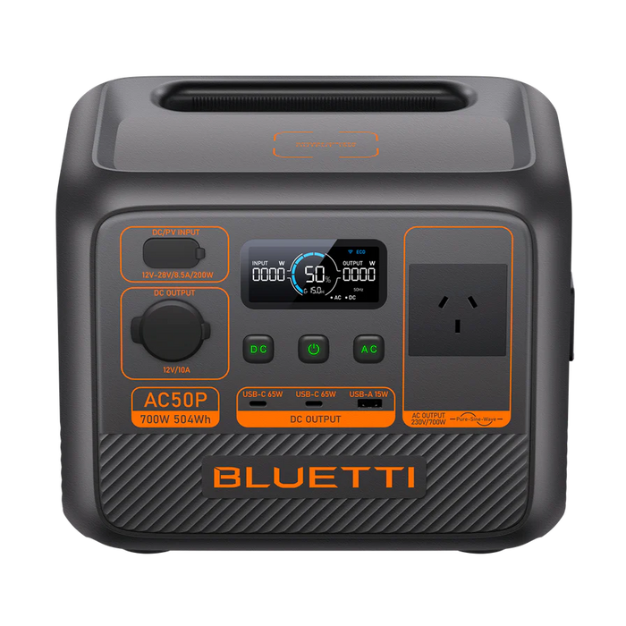 BLUETTI AC50P Portable Power Station | 700W 504Wh 6.9Kg | Fast Charging &amp; Solar Ready