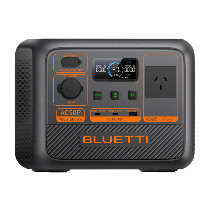 BLUETTI AC50P Portable Power Station | 700W 504Wh 6.9Kg | Fast Charging &amp; Solar Ready