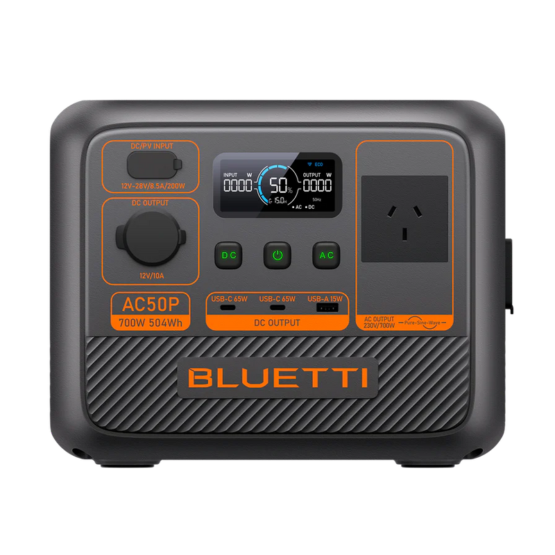 BLUETTI AC50P Portable Power Station | 700W 504Wh 6.9Kg | Fast Charging &amp; Solar Ready