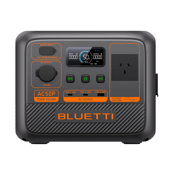 BLUETTI AC50P Portable Power Station | 700W 504Wh 6.9Kg | Fast Charging &amp; Solar Ready