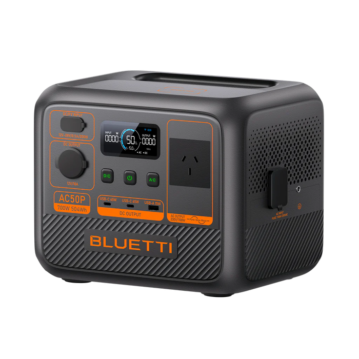 BLUETTI AC50P Portable Power Station | 700W 504Wh 6.9Kg | Fast Charging &amp; Solar Ready