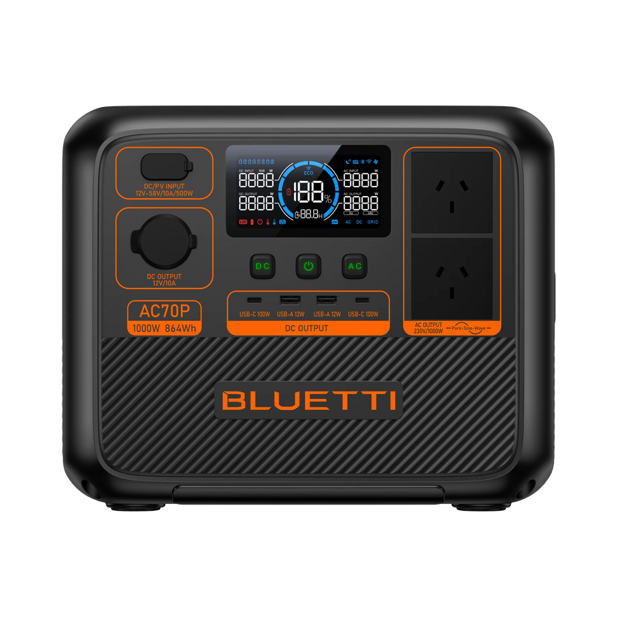 BLUETTI AC70P Portable Power Station | 1000W 864Wh for Limitless Energy