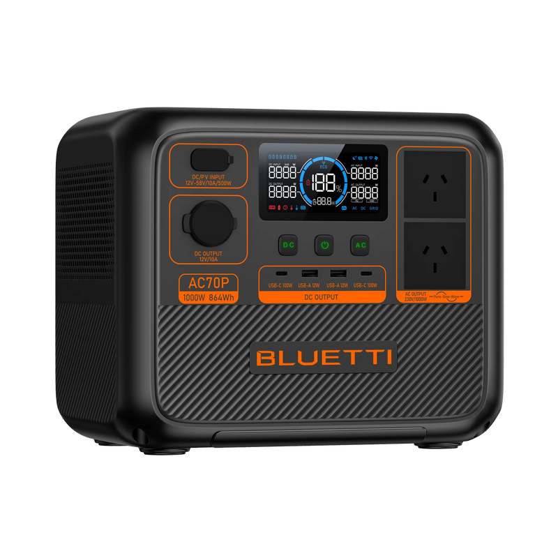 BLUETTI AC70P Portable Power Station | 1000W 864Wh for Limitless Energy
