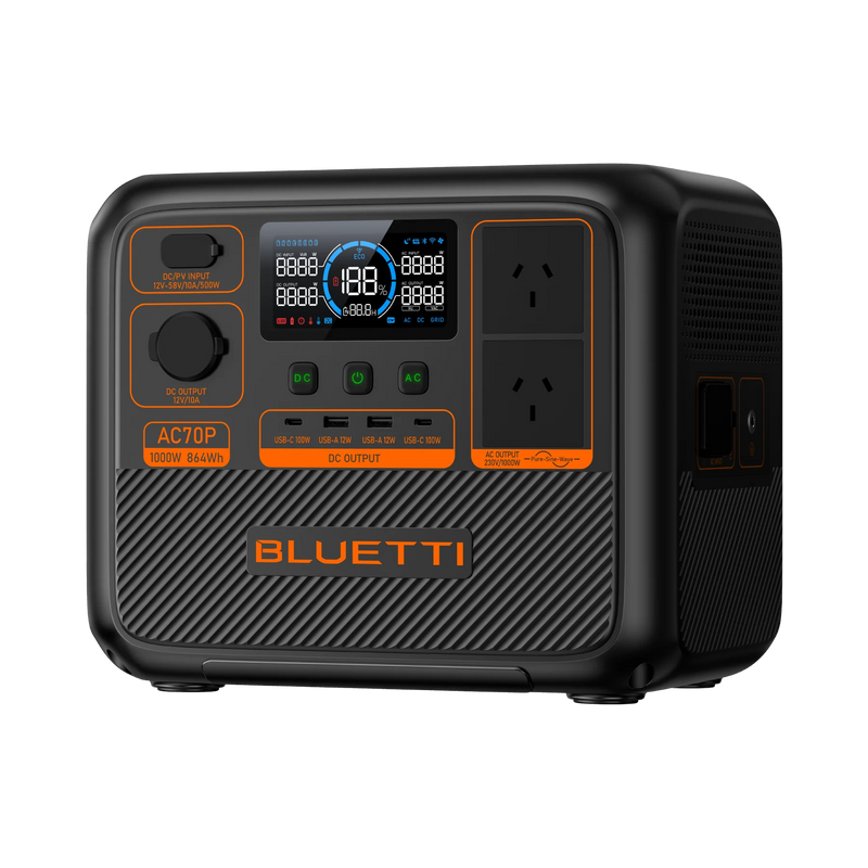 BLUETTI AC70P Portable Power Station | 1000W 864Wh for Limitless Energy
