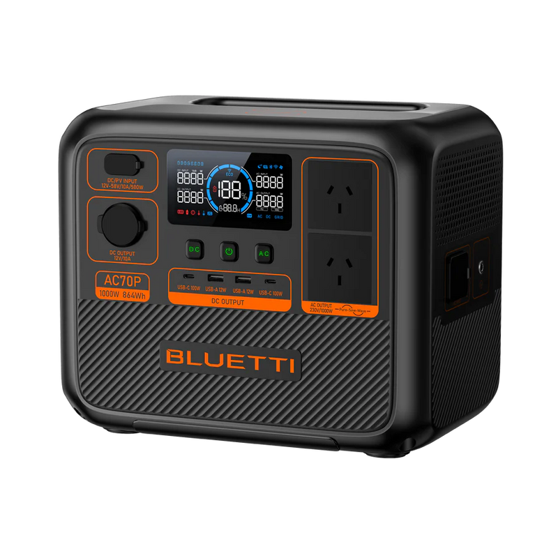 BLUETTI AC70P Portable Power Station | 1000W 864Wh for Limitless Energy
