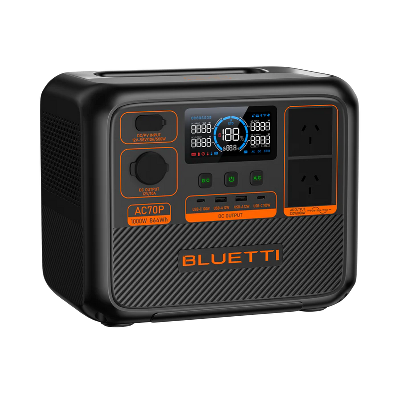 BLUETTI AC70P Portable Power Station | 1000W 864Wh for Limitless Energy