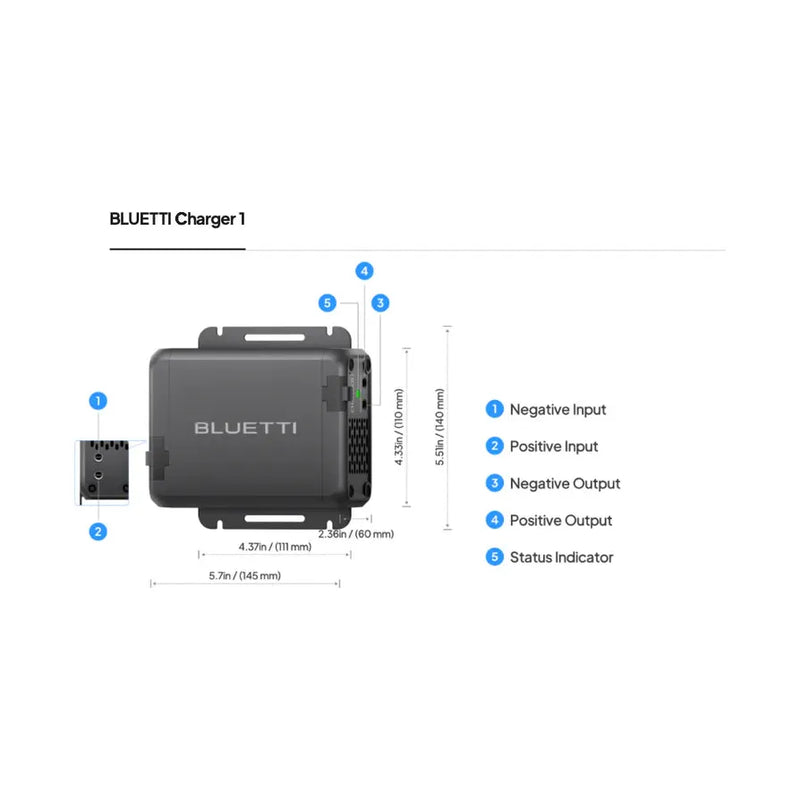 BLUETTI Charger 1 | 560W Alternator Charger including 5 meters cable