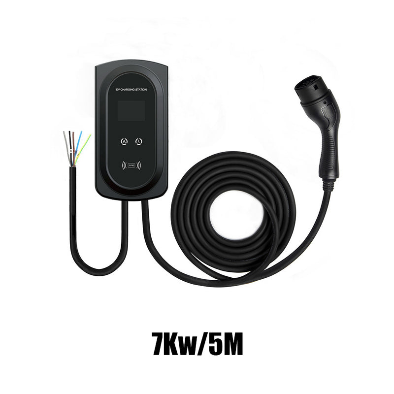7kW EV Wallbox Charger | Type 2 | 32A | Single Phase | App + RFID Control | LCD Display | Weatherproof | Home & Commercial Use (AU Plug)