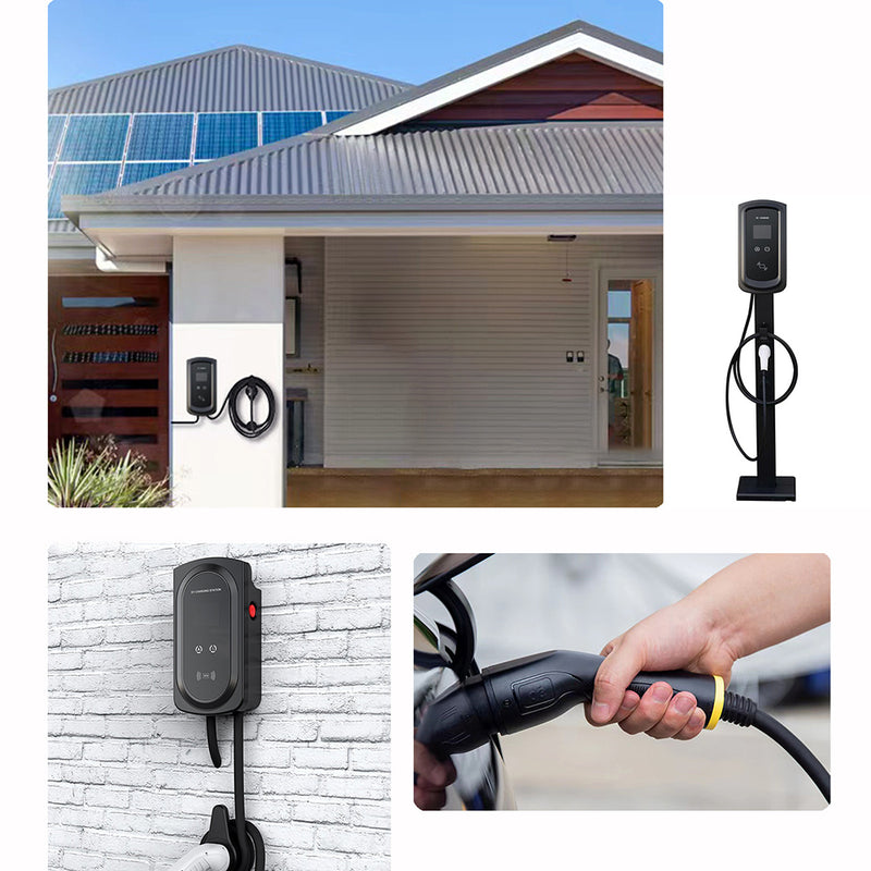 7kW EV Wallbox Charger | Type 2 | 32A | Single Phase | App + RFID Control | LCD Display | Weatherproof | Home & Commercial Use (AU Plug)