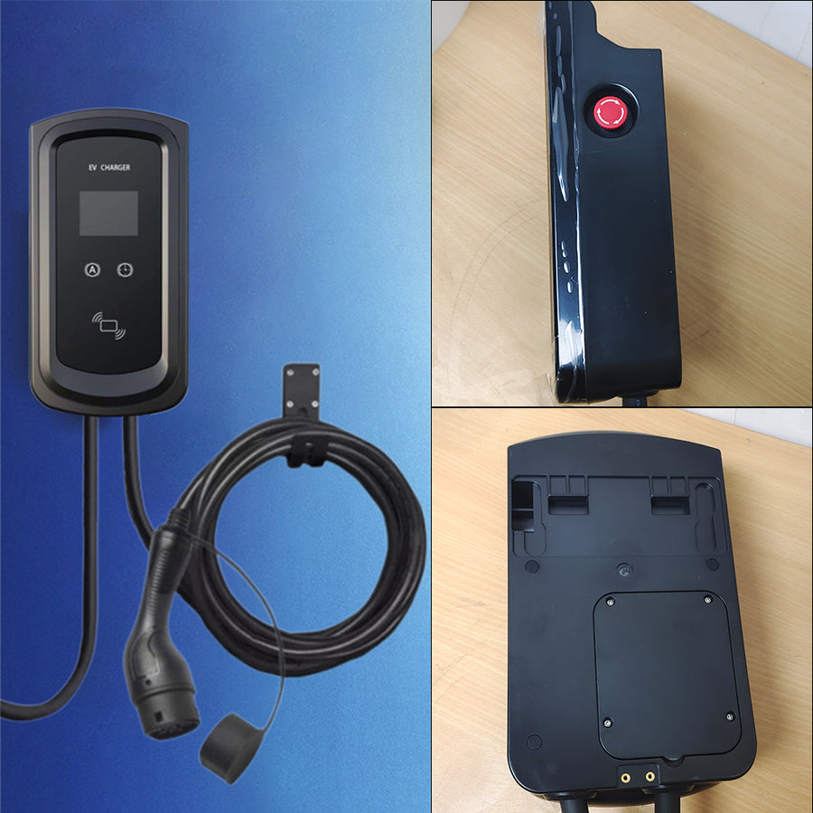 7kW EV Wallbox Charger | Type 2 | 32A | Single Phase | App + RFID Control | LCD Display | Weatherproof | Home & Commercial Use (AU Plug)