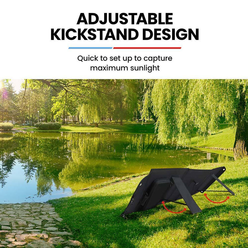 GENPOWER 100W Portable USB Folding Solar Panel – Ultimate Camping Power Solution