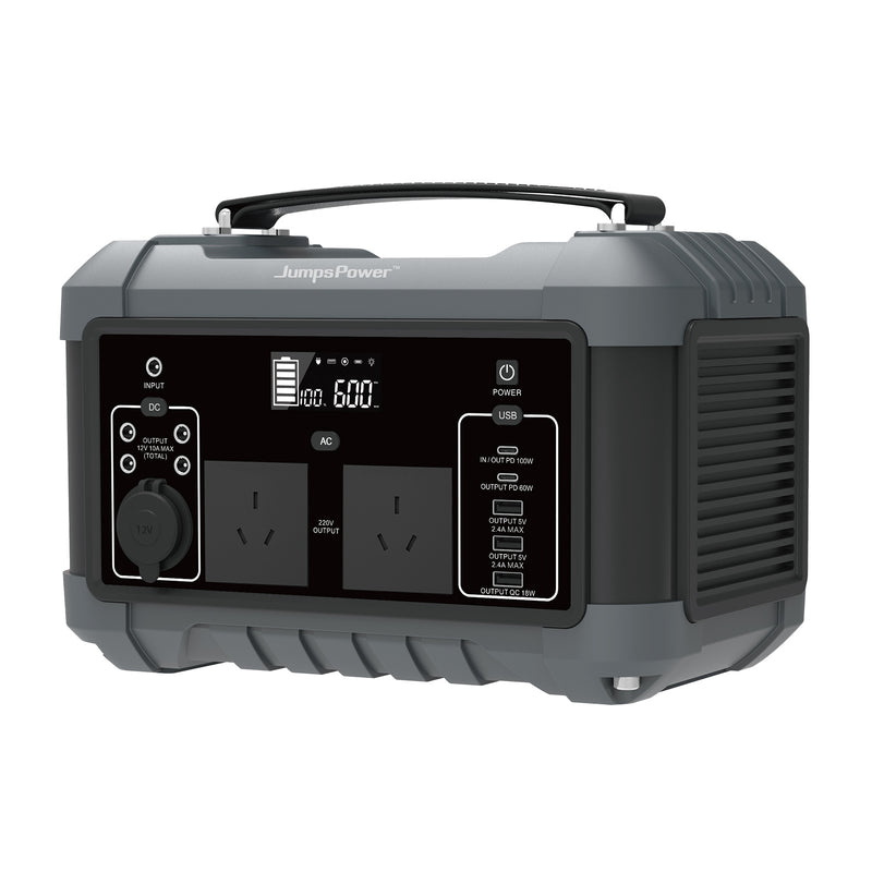 600W Portable Power Station – JumpsPower Battery Charger (555Wh) with LED Light