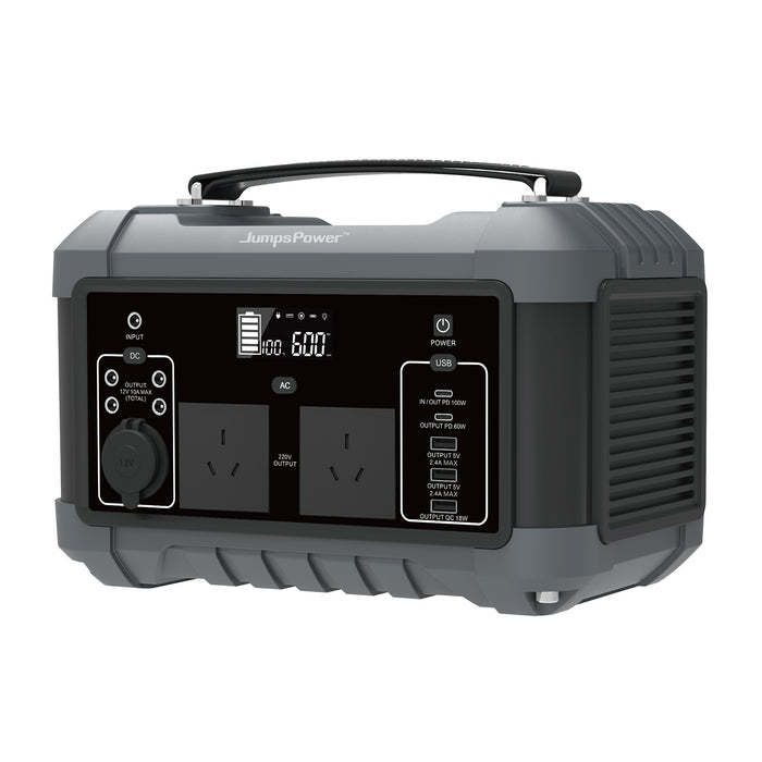 600W Portable Power Station – JumpsPower Battery Charger (555Wh) with LED Light