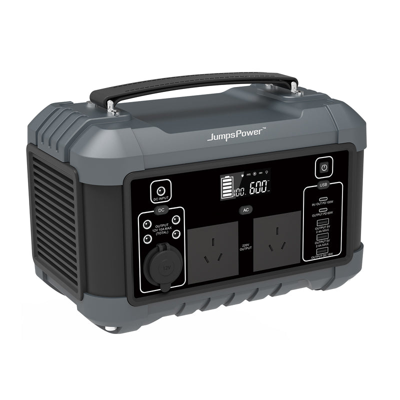 600W Portable Power Station – JumpsPower Battery Charger (555Wh) with LED Light