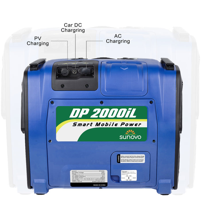Sunovo 2000W Portable Power Station – Solar Inverter Generator