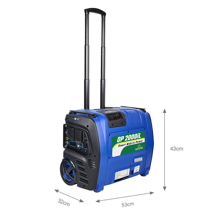 Sunovo 2000W Portable Power Station – Solar Inverter Generator